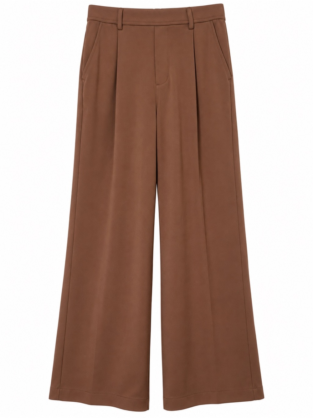 Halara Brown High Rise Wide Leg Trousers Workwear Quiet Luxury Minimalist Pants